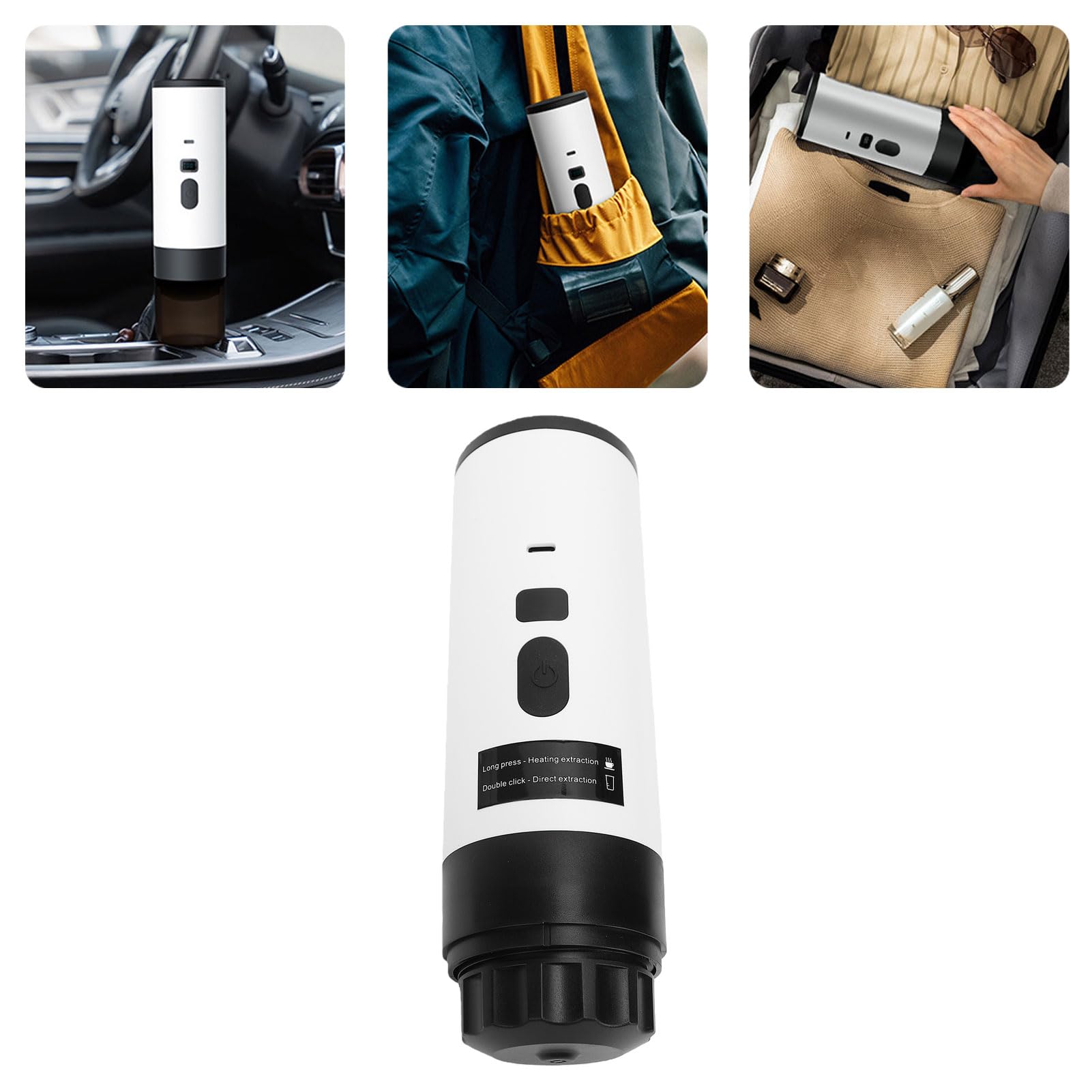 Cryfokt Cafetera Portátil Compacta Autocalentable, Cafetera a Presión de 20 Bares para Camping, Viajes y Oficina