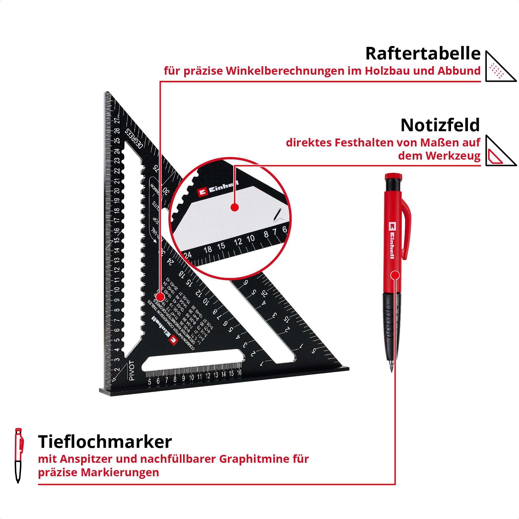 Einhell 2-tlg. Zimmermannswinkel-Set, 185/300 mm