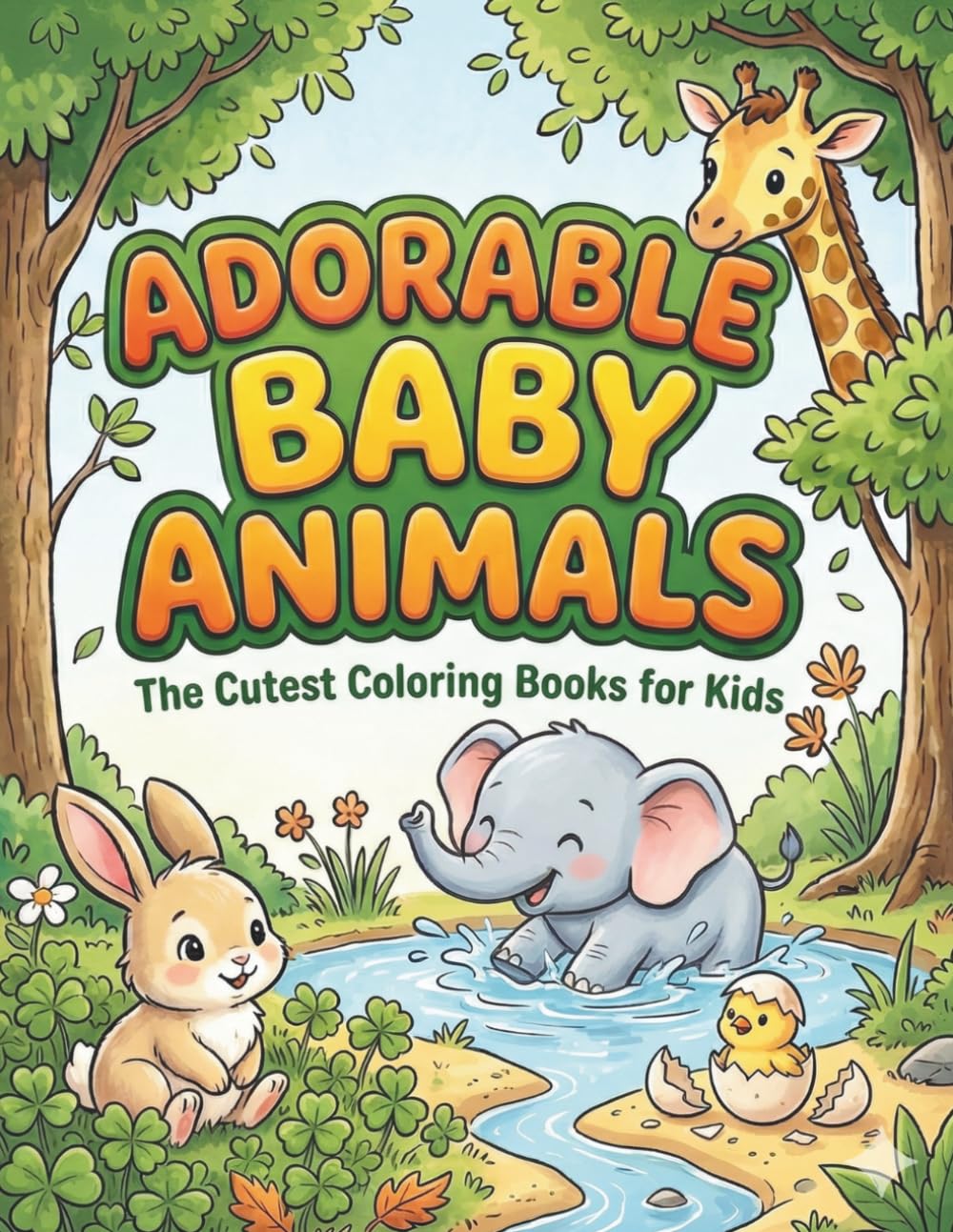 Adorable Baby Animals: The Cutest Coloring Books for Kids: Boost your child's creativity and fine motor skills with 25 charming illustrations of cute baby animals.