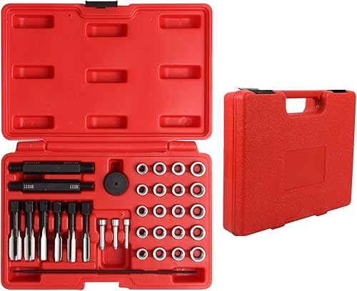 Miniatura 10 de Angchun Juego de 15 piezas de persecución de hilos métricos kit de reparación de roscas con 7 grifos juego de restaurador de roscas métricas