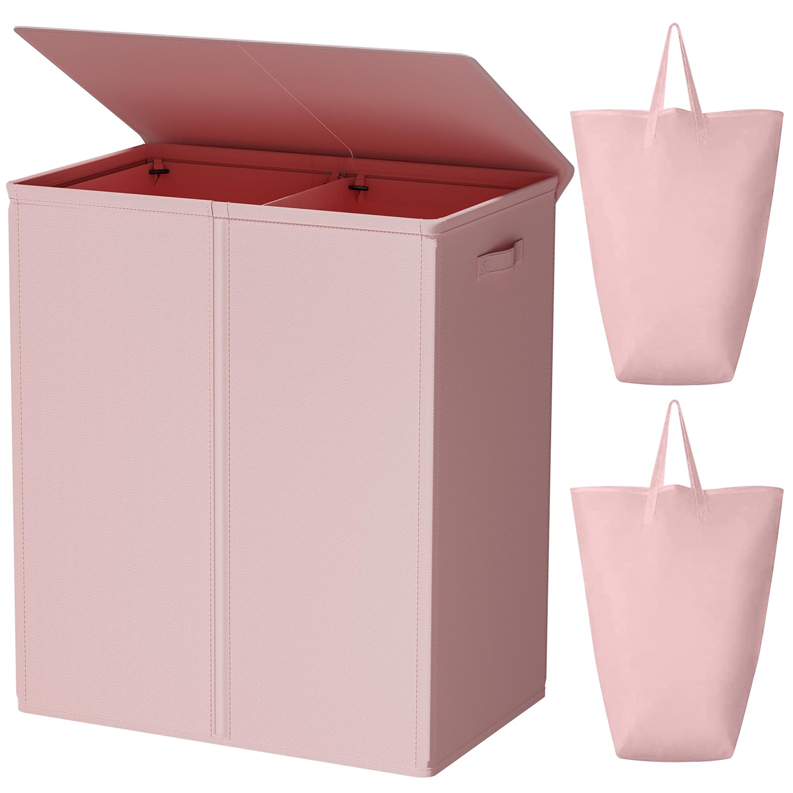 Panier à linge sale pliable rose pour chambre et salle de bain tri facile