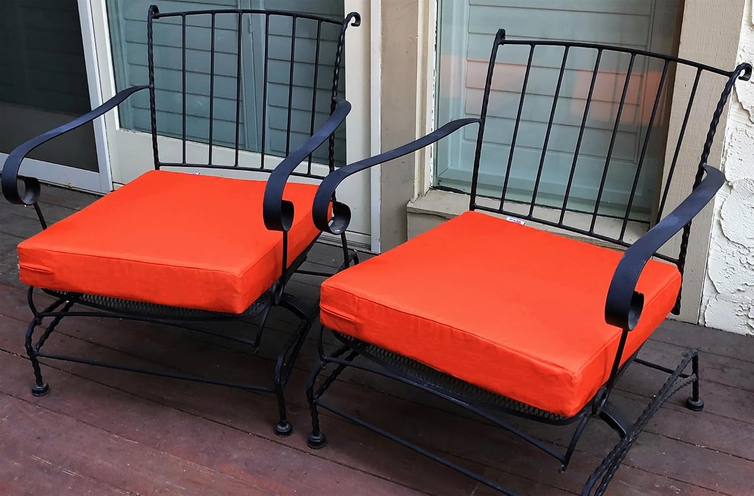 4 Pack 20X18X4 Inch Outdoor Water-Resistant Cushion Pillow Replacement Covers Only with Zipper for Patio Furniture, Sofa, Loveseat, Deep Seat Chair in Tango Color