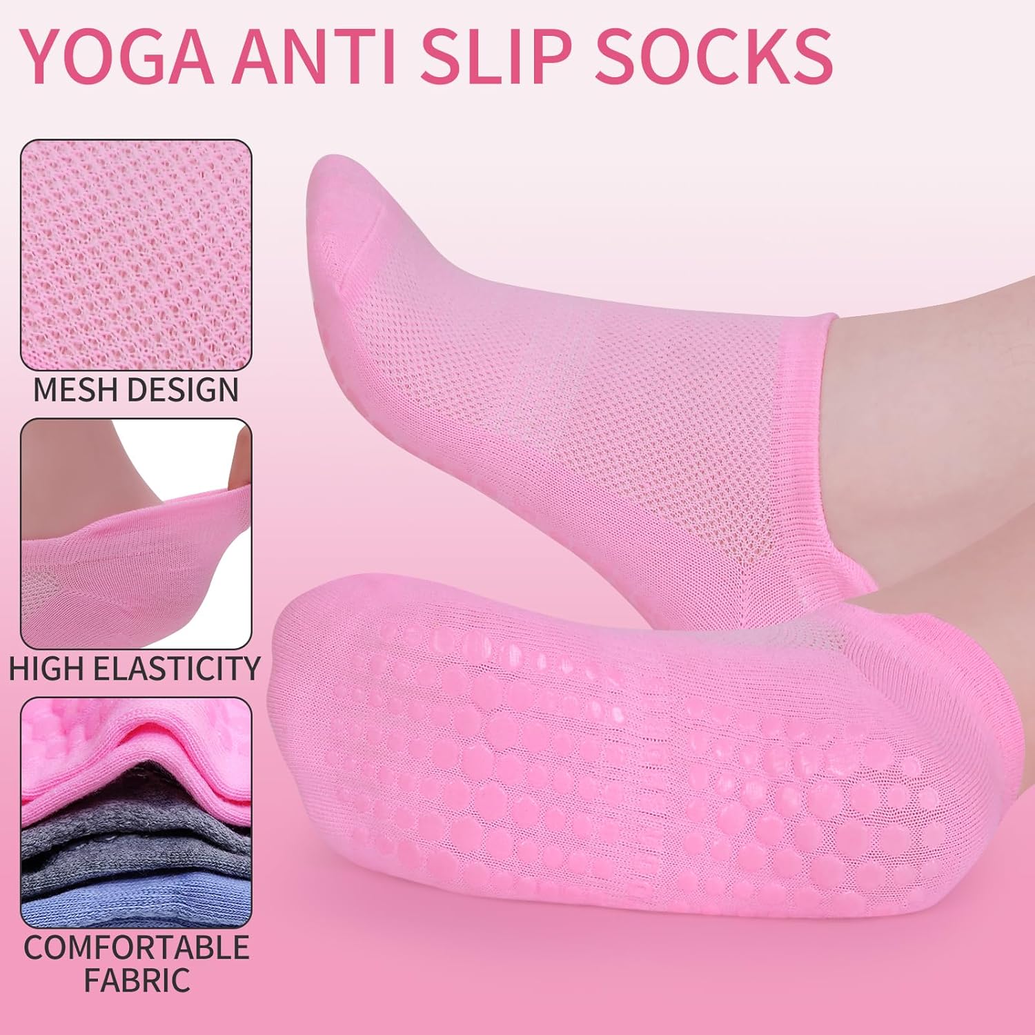 Sophproton 200 Pairs Non-Slip Yoga Socks Ballet Pilates Grip Socks for Women Dance Socks with Toe Grips Breathable Bulk Pack for Studio, Gym, Barre Workout - Image 3