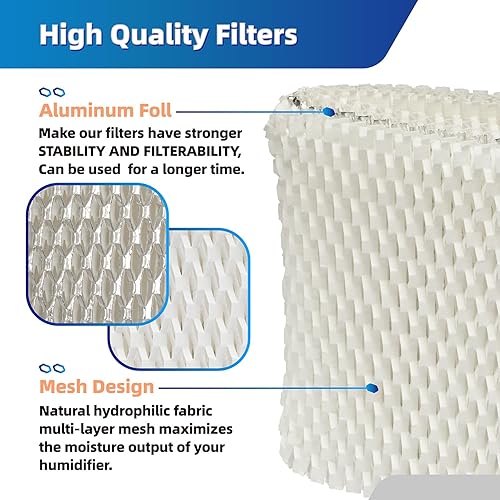 Miniatura 4 de WF2 - Filtro de humidificador de repuesto para Vicks & Kaz Starry Night Cool Mist Humidificador V3500N V3700 V3100 V3900, apto para filtros de mecha