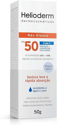 Protetor Facial Diário Helioderm Antioleosidade FPS 50 — ver na Amazon