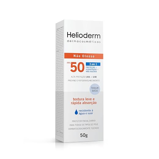 Protetor Facial Diário Helioderm Antioleosidade FPS 50 Sem Cor 50g