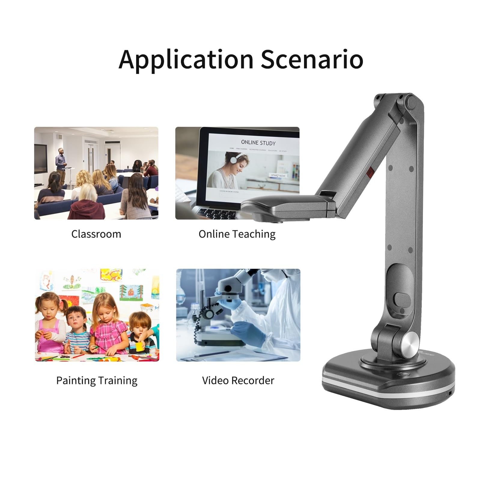 Scanner per documenti, Fotocamera for documenti USB 2 in 1 e scanner for libri, webcam con scansione automatica A3 HD da 8 megapixel Scanner a luce LED for insegnanti dal