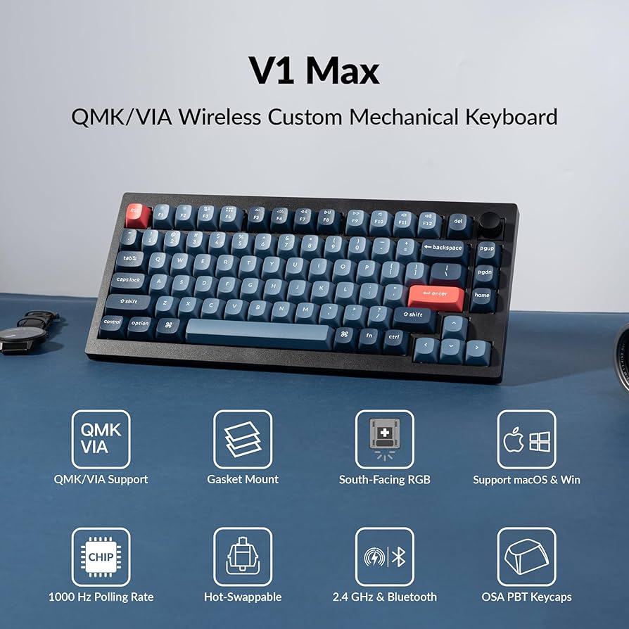 Amazon.com: Keychron V1 Max 75% RGB Custom Mechanical Keyboard