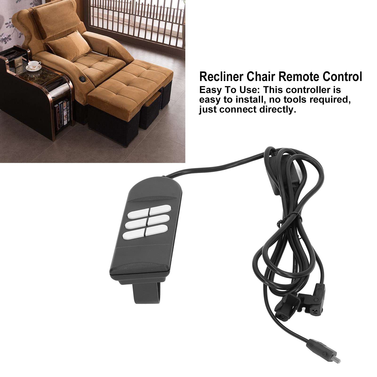 WOOXGEHM Remote Control for Power Chair, for Up/Down for Power Recliners/Lift Chairs or Sofas 6 Button 1 to 2 Hand Held Remote Control, Alternative to Remote Control Handle (1.5 Meters)