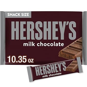 HERSHEYS Milk Chocolate Snack Size, Candy Bag, 10.35 oz