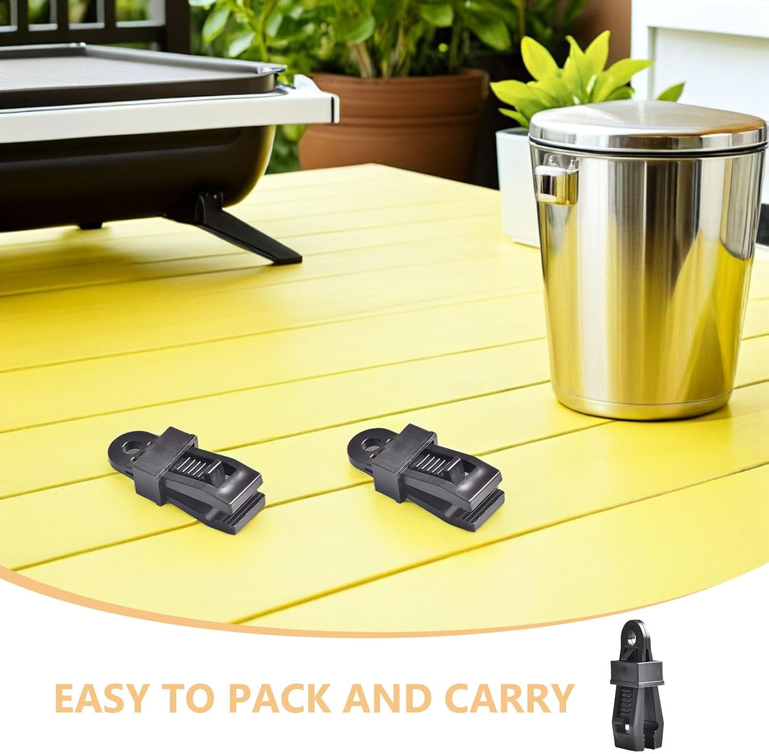 30pcs Black Plastic Tarp Clips with Lock Grip for Hiking