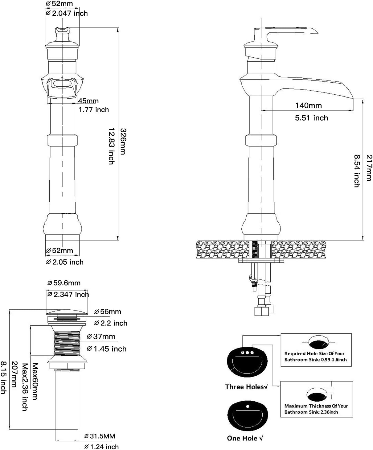 Exclusive Discount 🔥 BWE Matte Black Bathroom Faucet with Drain Assembly and Supply Hose Lead-Free Tall Body Waterfall Vessel Sink Faucet Lavatory Single-Handle Mixer Tap
