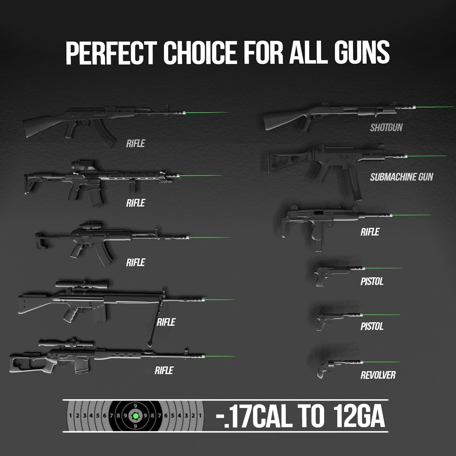 USB Rechargeable Laser Bore Sight Kit : Green Laser Bore Sighter with 64 Upgraded Adapters fit 0.17 to 12 GA Calibers| Multi-Caliber Laser Bore Sighting Kit for All Gun| Powerful Boresighter