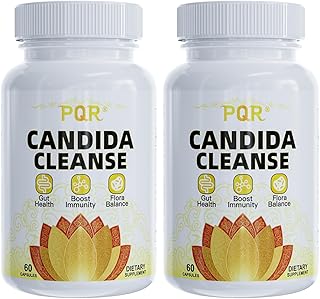 PQR Candida Cleanse - Gut & Colon Support, Natural Herbal Formula, Include Oregano Leaf, Wormwood, Black Walnut, Caprylic Acid-1, 120 Capsules