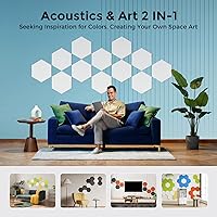 Vista 5 de Paneles acústicos autoadhesivos [390 lbs/yd³ de densidad ultra alta], panel de absorción de sonido de segunda generación, panel de sonido de nivel