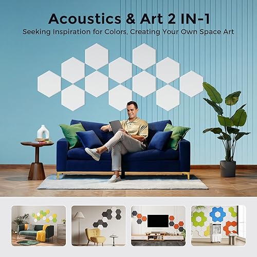 Miniatura 5 de Paneles acústicos autoadhesivos 390 lbsyd de densidad ultra alta, panel de absorción de sonido de segunda generación, panel de sonido de nivel