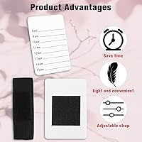 Vista 4 de Bandeja de pestañas postizas, paquete de 4 soportes de pestañas para suministros de extensión de pestañas, paleta de mano con correa de muñeca