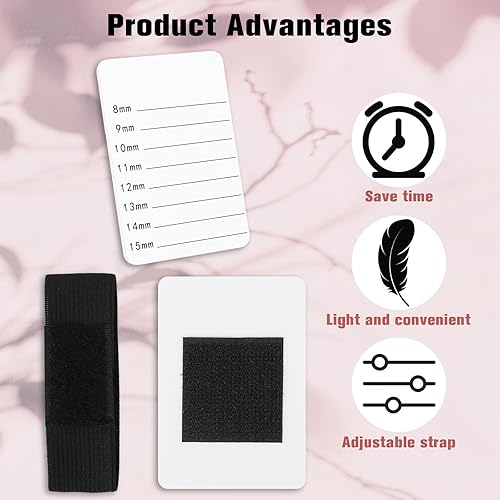 Miniatura 4 de Bandeja de pestañas postizas, paquete de 4 soportes de pestañas para suministros de extensión de pestañas, paleta de mano con correa de muñeca