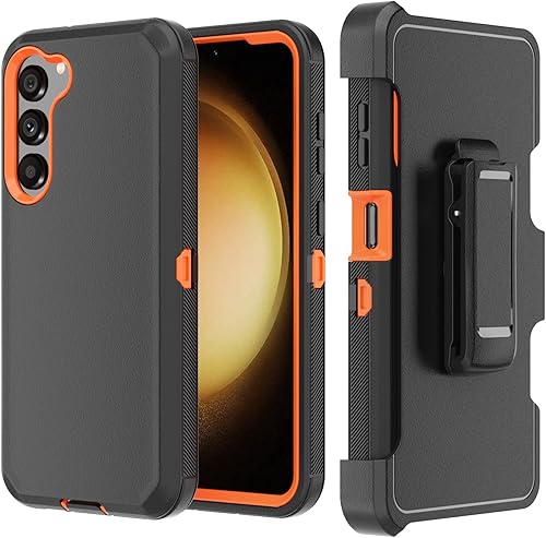 TASHHAR Funda protectora para Samsung Galaxy S23 Plus, resistente y a prueba de golpes, con clip para cinturón, funda para Samsung S23+ 2023 (negro