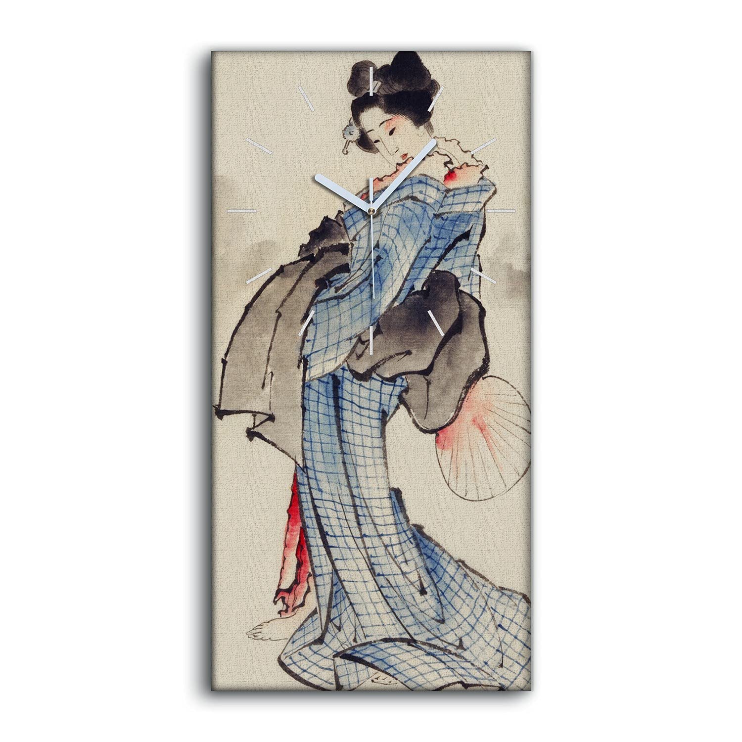 Horloge sur Toile Femmes Asiatiques Décoration Murale Salon et Chambre