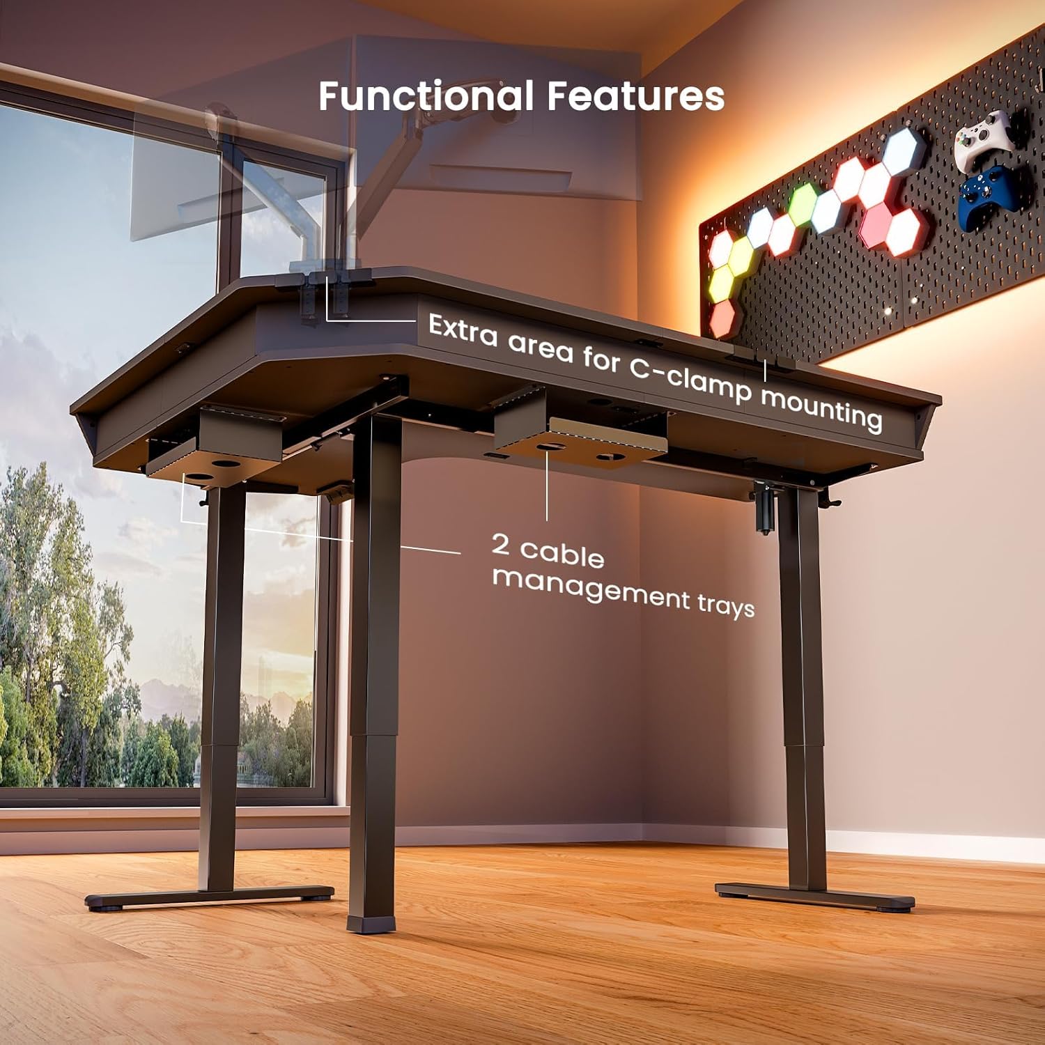 ErGear Electric L Shaped Standing Desk, 65 Height Adjustable Corner Stand up Desk with Storage Drawers Cable Management Trays, Modern Home Office Computer Workstation, Black ErGear Electric L Shaped Standing Desk, 65 Height Adjustable Corner Stand up Desk with Storage Drawers Cable Management Trays, Modern Home Office Computer Workstation, Black