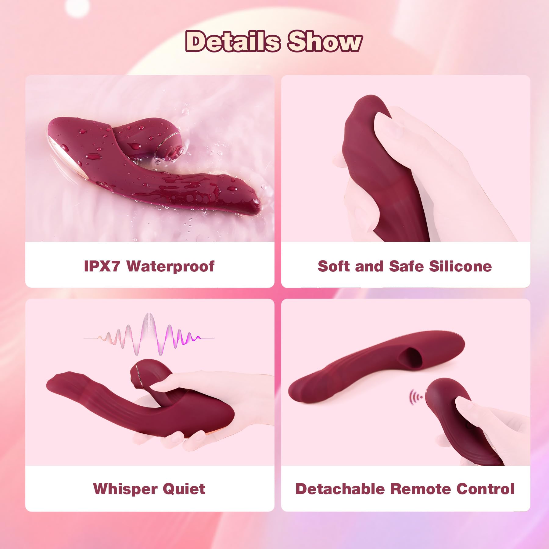 Vibrator Sex Toys Adult Dildo - QUZAR 6 in 1 Detachable Set Heating APP Vibe with 7 Tapping 7 Thrusting 10 Vibration, Female True Clit Nipple G Spot Anal Stimulator for Women Men Couples Game