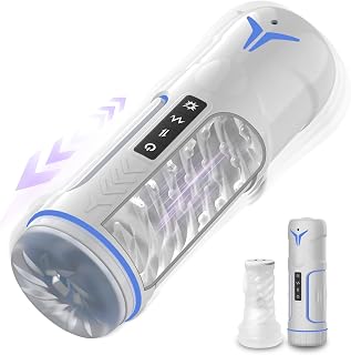 Automatic Male Masturbator Sex Toys for Men，Electric Male Masturbation Cup with 5 Thrusting & Vibrating & Flashing Lights, Men's Sex Toy Penis Pump Pocket Pussy Stroker Vibrator Blowjob Machine