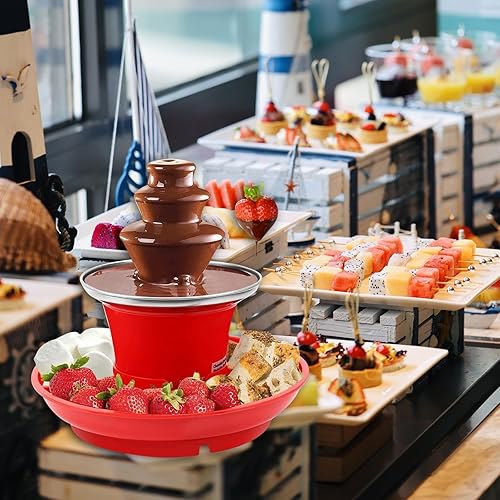 Miniatura 5 de Fuente eléctrica de fondue de chocolate con bandeja de servicio extraíble para el hogar
