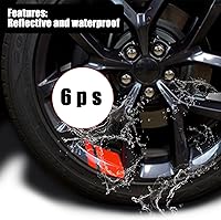 Vista 6 de Pack-6 Calcomanías Reflectantes para Automóvil, Calcomanías de Rayas para Llantas de Ruedas de Automóvil, Calcomanías Automotrices Universales