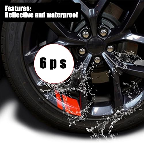 Miniatura 6 de Pack-6 calcomanías reflectantes para llantas de automóvil, calcomanías universales para llantas de 18 a 21 pulgadas, accesorios de decoración de