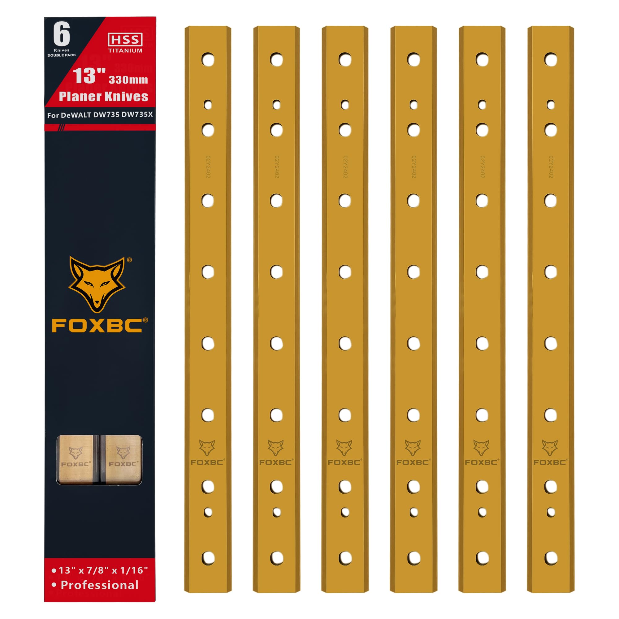 FOXBC Titanium Planer Blades - DeWalt DW735 Replacement -1 FOXBC Titanium Planer Blades - DeWalt DW735 Replacement -1
