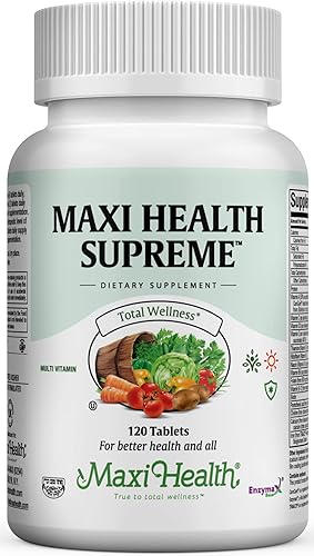 Maxi Health Supreme - Suplemento multivitamínico y mineral de alta potencia - 120 tabletas - Kosher