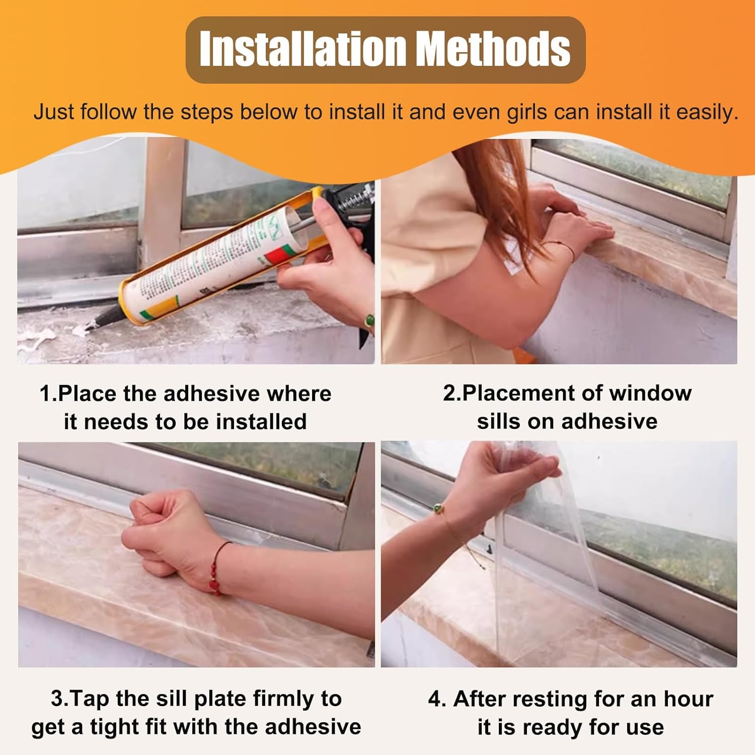 Window Sill Cover Widening Windows Bay Protector Cover Marble-Style, Pure White Door Frames Replacement Board for Household, Kitchen Window Sill Panels for Porch(Style2,4x45in (10x114cm))