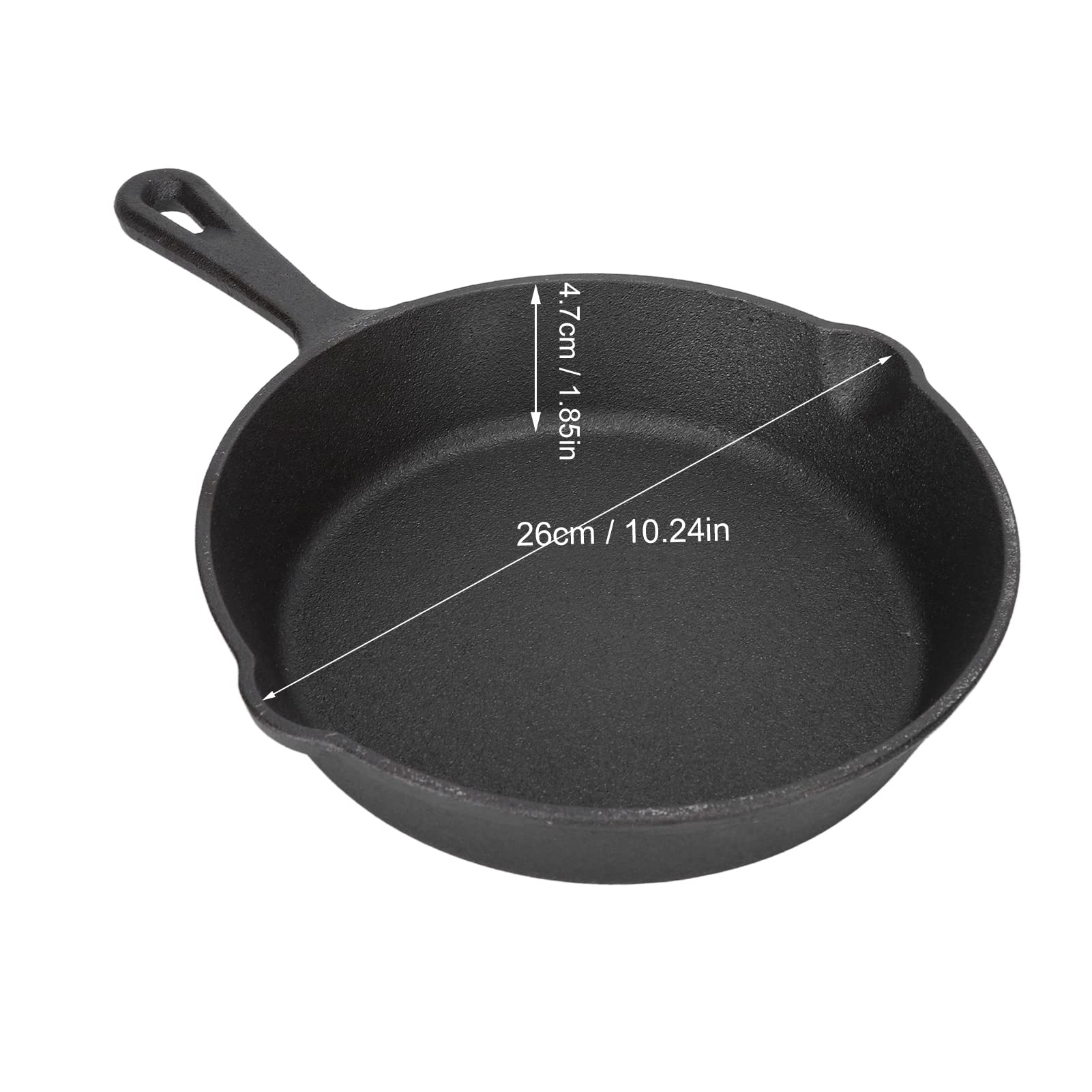 Pongnas Wstępnie Sezonowana Patelnia żeliwna Zapewniająca Równomierne Ciepło, Wszechstronne Gotowanie, Patelnia 26 Cm do Piekarnika i Grilla (26 cm/10,2 cala)
