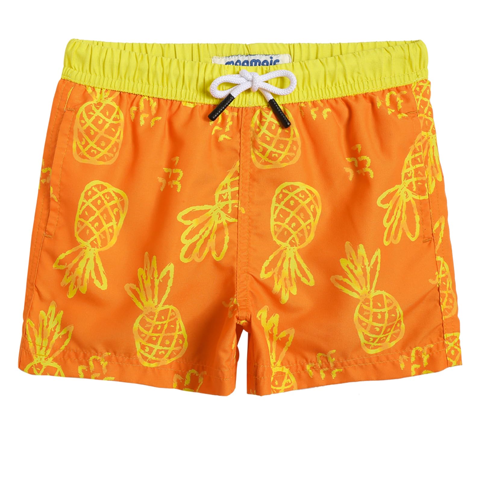 maamgic Kleine Jungen Badeshorts Schnelltrocknend Boardshorts mit Mesh-Futter Taschen und Verstellbarem Tunnelzug MEHRWEG