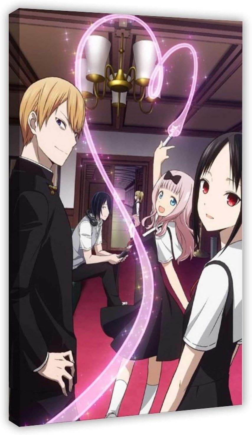 Anime Kaguya Sama Love Is War Character Protagonist Kaguya Shinomiya Miyuki Shirogane Fujiwara Chika Ai Hayasaka 1 Canvas Poster Bedroom Decor Sports Landscape Office Room Decor Gift 24×36inch(60×90