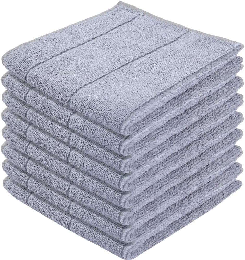 Soft Microfiber Dishcloth 8pc/Pack Super Absorbent Kitchen Towel Lint Free Cleaning Cloth Dishwashing Rag Gadgets