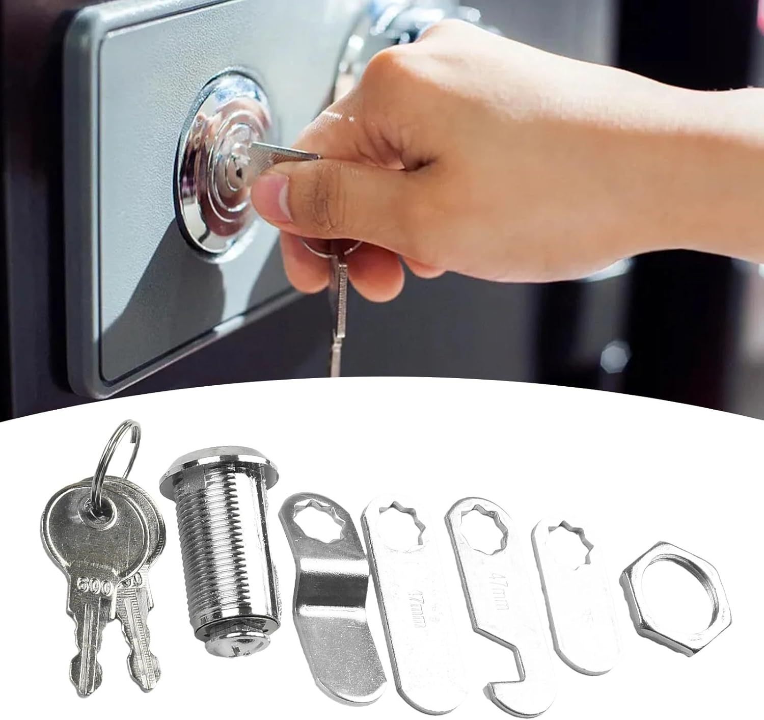 16/30mm Cam Lock Cinet Mailbox Drawer Cupboard Locker with 2 Keys 1Pcs