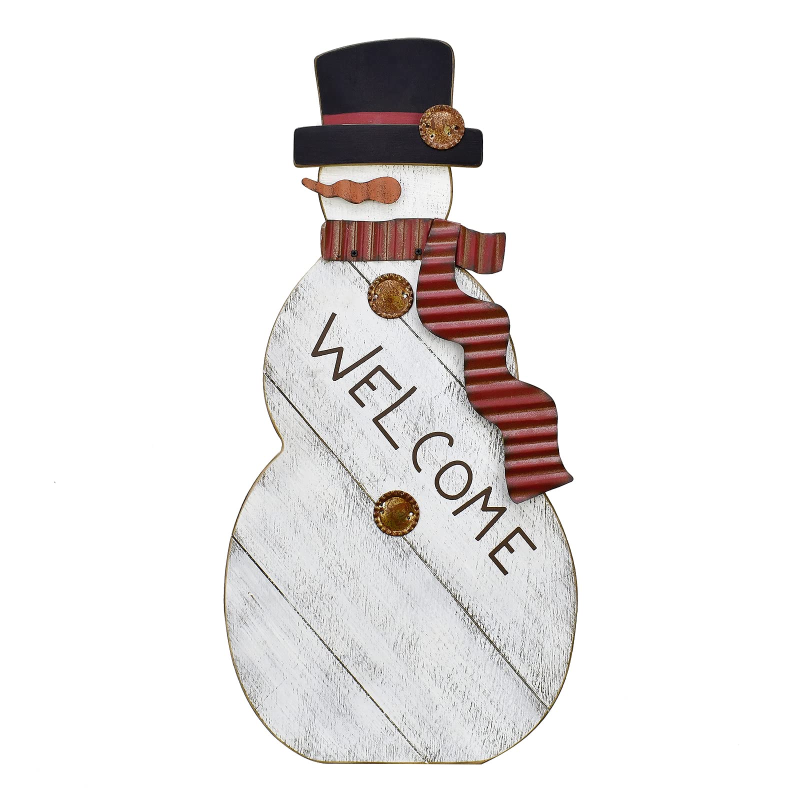 Letrero de Navidad con muñeco de nieve para porche, decoración de madera, muñeco de nieve, día festivo, invierno, decoración del hogar, patio, interior y exterior, 22 pulgadas