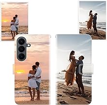 Sunrive Personalisierte hülle kompatibel mit Samsung Galaxy S26 Handyhülle Benutzerdefiniert,Schutzhülle Lederhülle handykette universal Etui mit Eigenem Foto Bild Text Individuelle