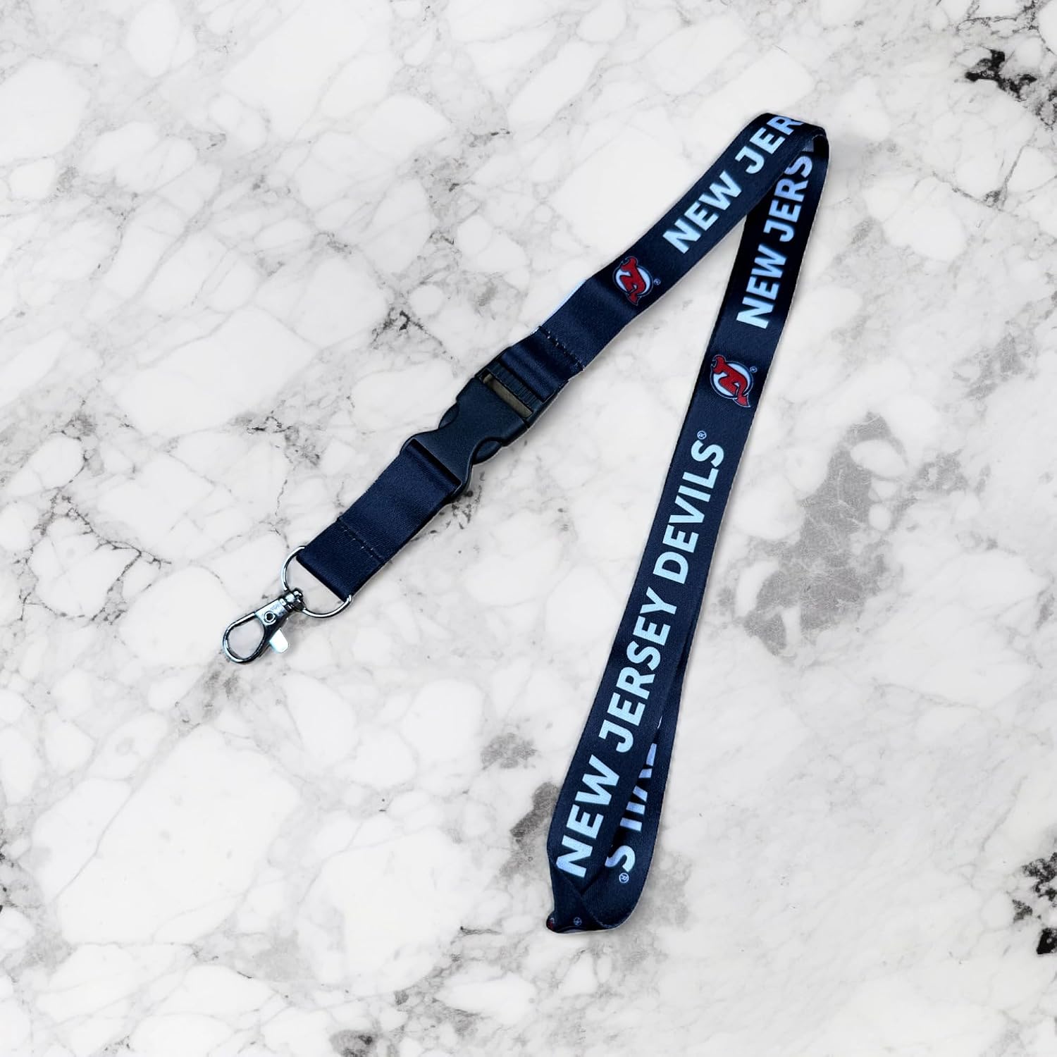 Desert Cactus New Jersey Devils Lanyard Car Keys ID Badge Holder Keychain NJ NHL National Hockey League Detachable Breakaway Snap Buckle (Lanyard 2 - Black)