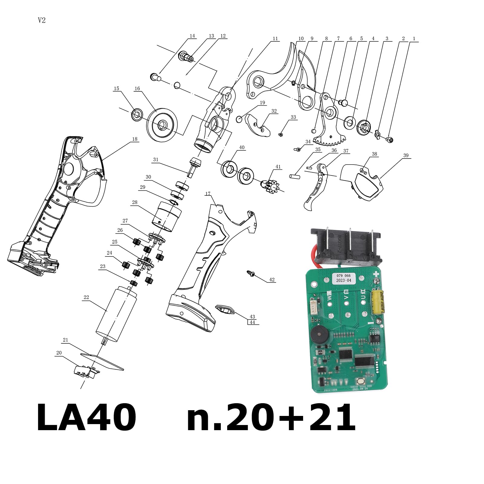 Laecabv Piezas de tijeras para cortar (N.21 para LA40)