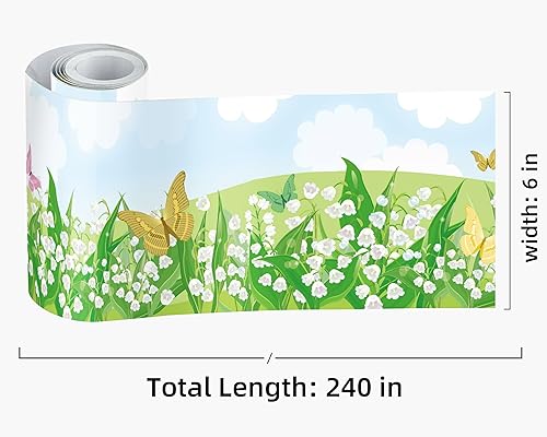 Vista 161 de FLFK Calcomanías de pared para despegar y pegar, para habitación de los niños, calcomanías de peces bajo el mar, 4 x 240 pulgadas (azul)