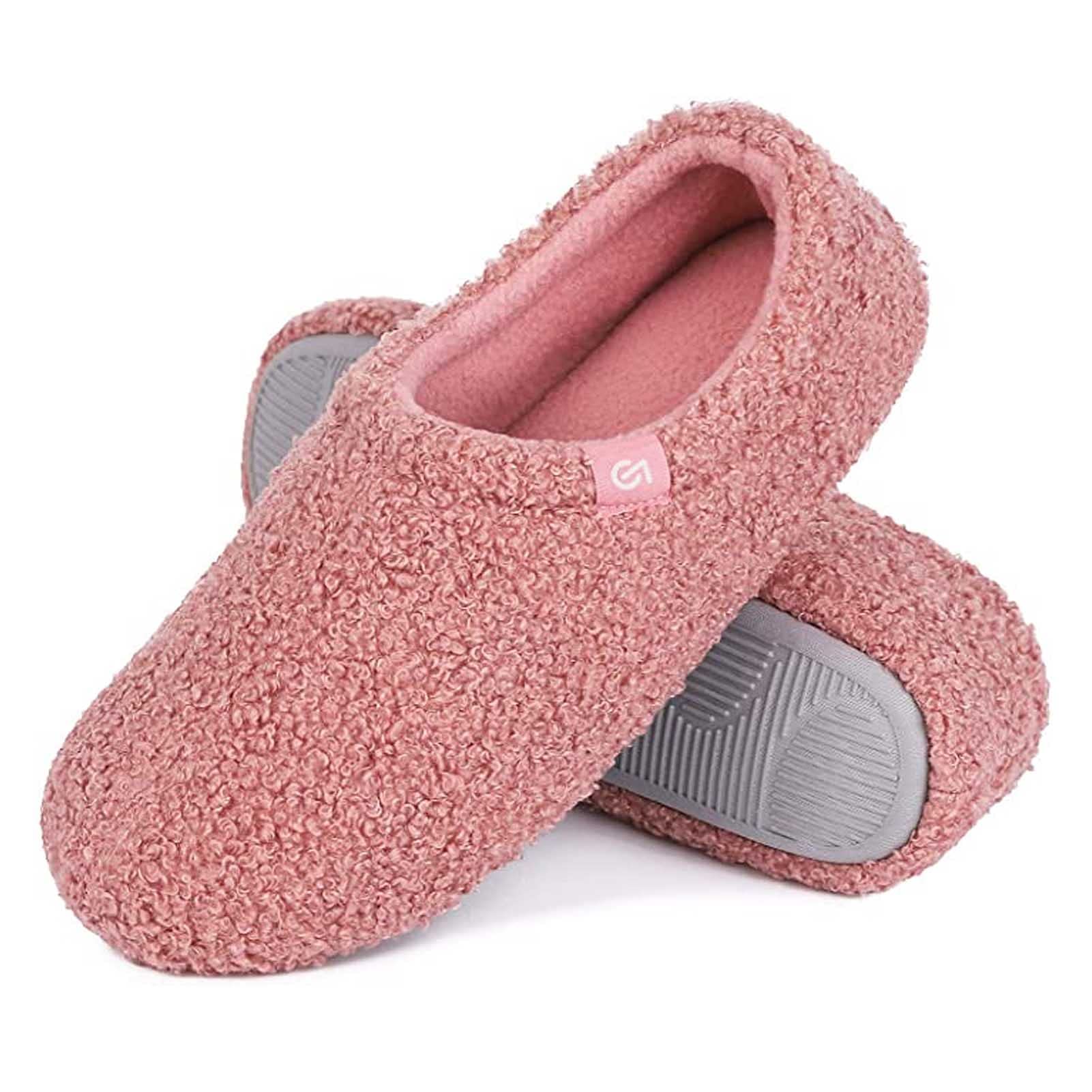 Pantoufles en mousse à mémoire de forme bouclée et légères