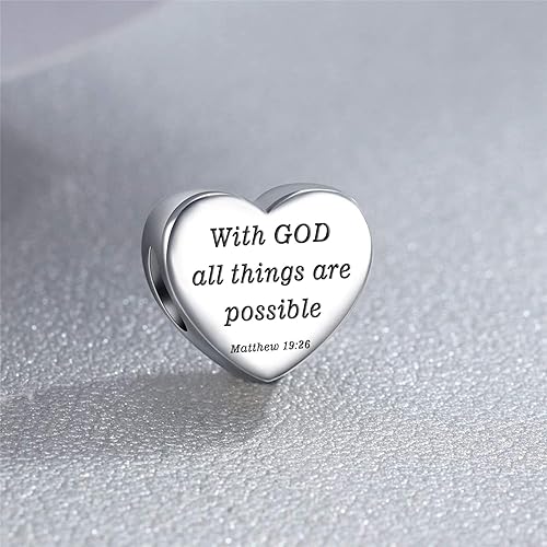 Miniatura 3 de MUERDOU Dije de corazón, pulsera cristiana con versículo bíblico para oración, fe, religiosa, regalos para mujeres