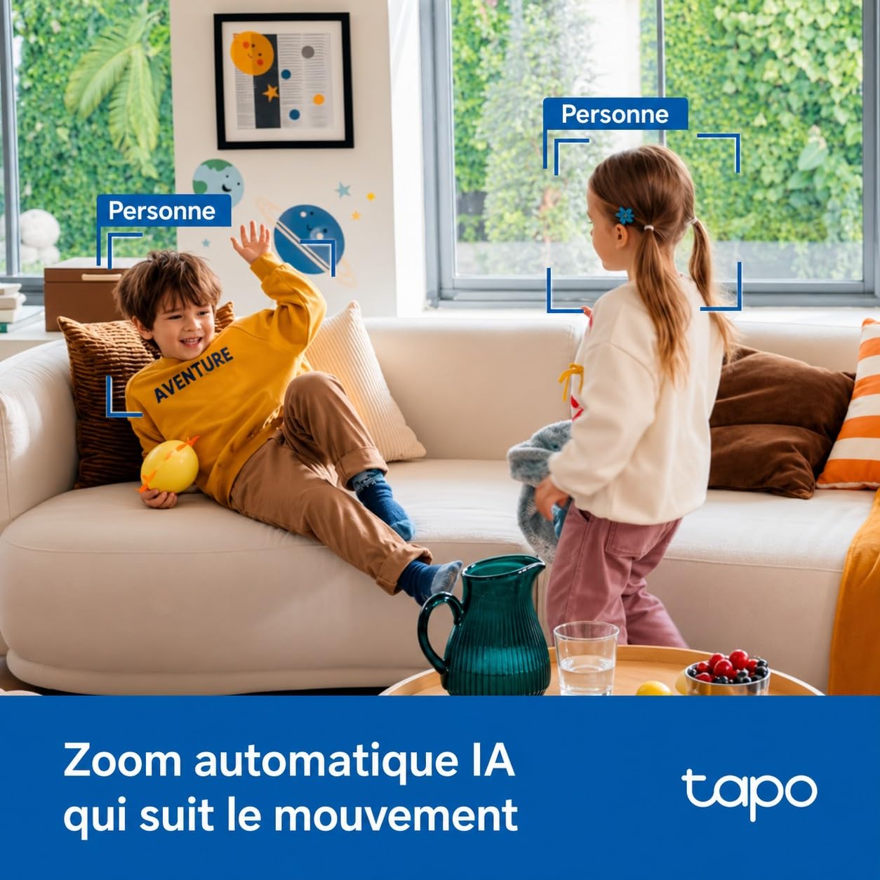 Tapo C250 Caméra de Surveillance Intérieure 4K 8MP, 360° Pan/Tilt, Détection IA Gratuite, Suivi Auto Zoom, Vision Nocturne 12m, Audio Bidirectionnel, Stockage Local