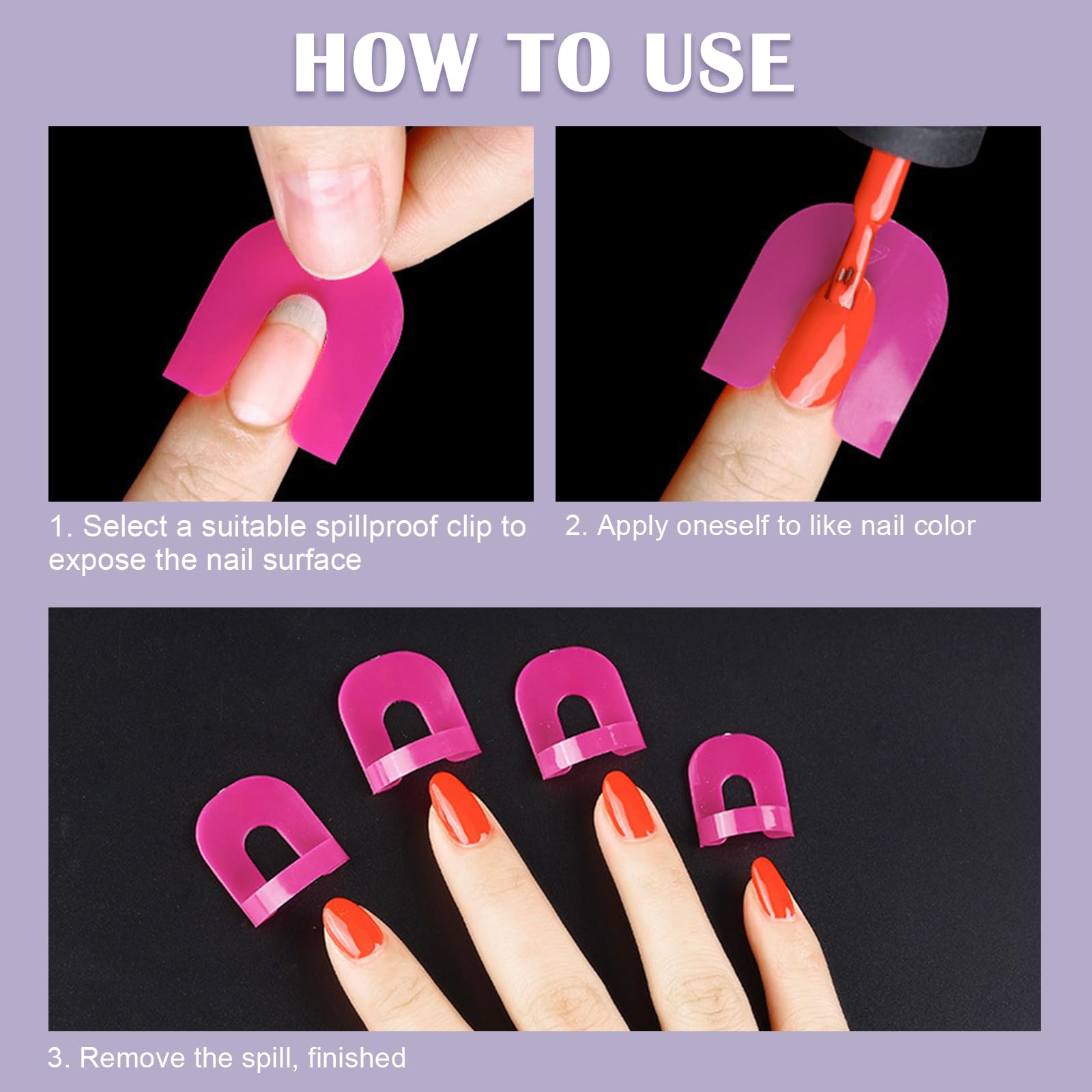 Plantillas para Esmalte de Uñas con Pluma Corrector, Cubierta Protectora Reutilizable 10 Tamaños, Accesorios Nail Art (Rosa)