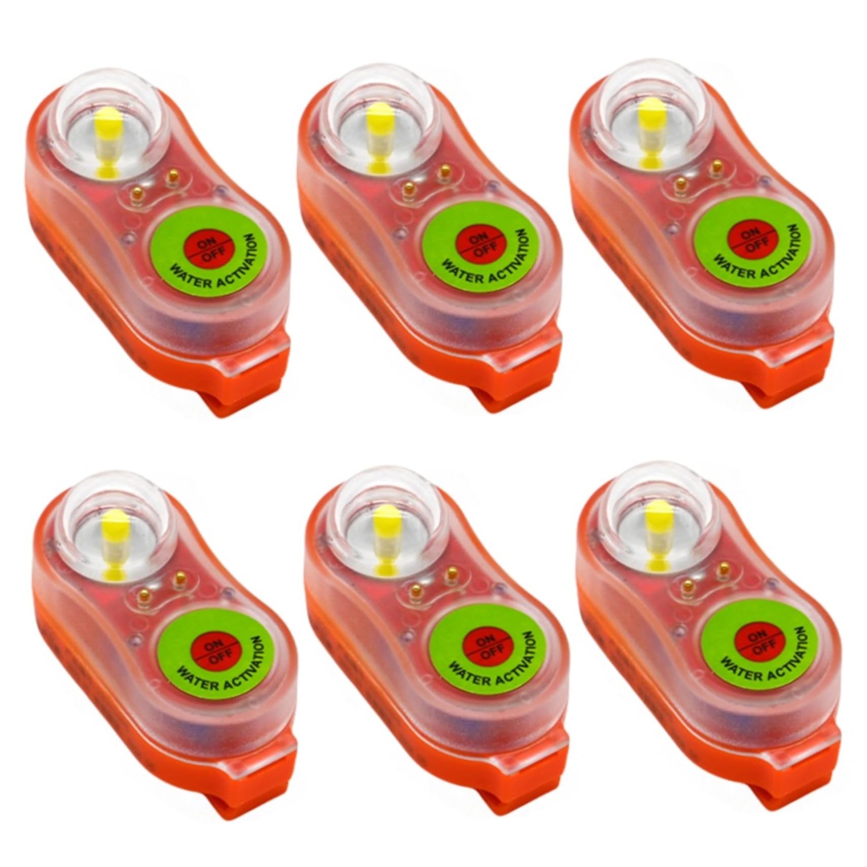 Luz para chaleco salvavidas 6 piezas Luces para chaleco salvavidas Luces estroboscópicas Luz de emergencia Emergencia estroboscópica activada por agua para rescate marino y acuático.