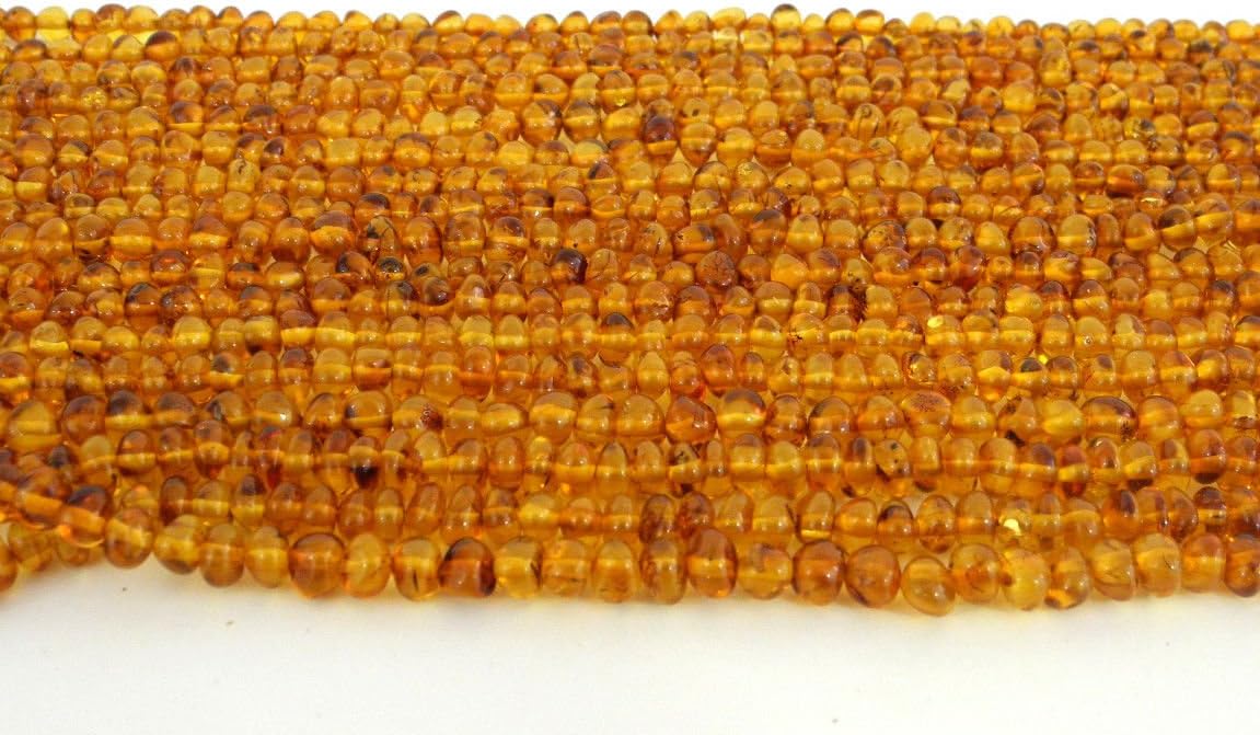 13" Genuine Baltic Amber Beads Strands Rounded Nuggets Extra Small Honey Alluregem 16307