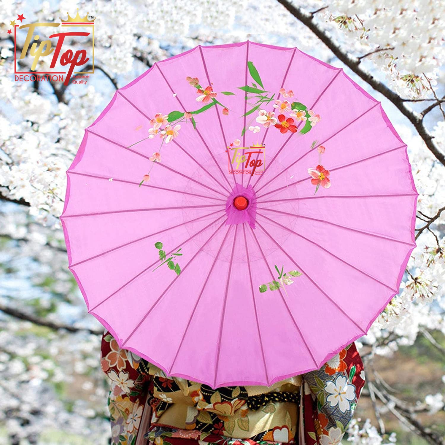 TIPTOP DECORATION Parasol Japanese Traditional Umbrella (33 Inch) (Authentic) (Handmade) (1 Piece) (Purple) 4